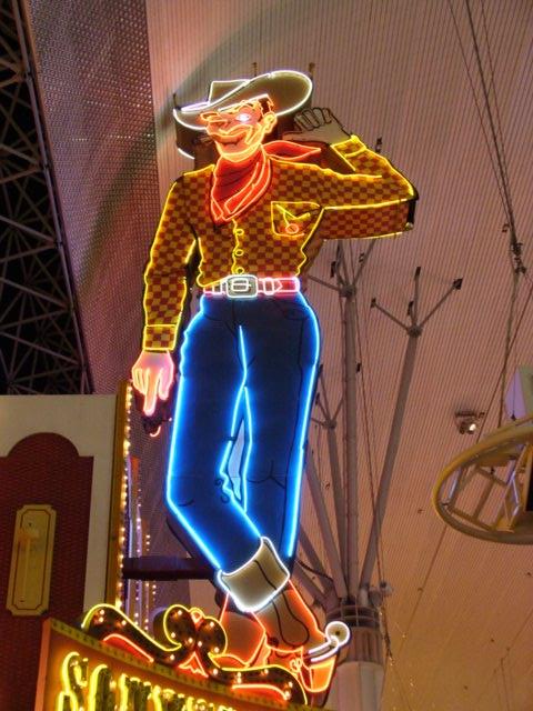 Cowboy an der Fremont Street in Las Vegas