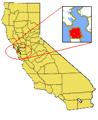 Karte von Kalifornien mit San Francisco